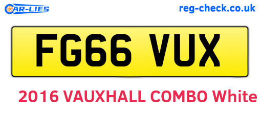FG66VUX are the vehicle registration plates.