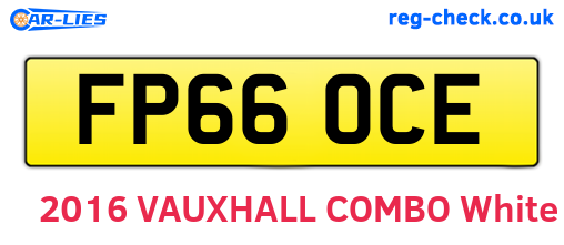 FP66OCE are the vehicle registration plates.