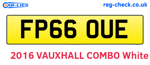 FP66OUE are the vehicle registration plates.