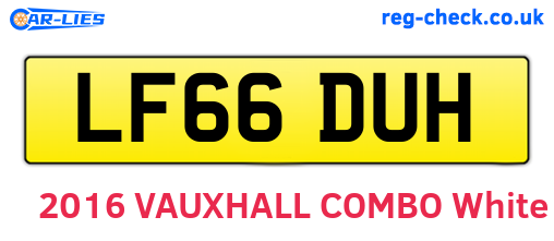 LF66DUH are the vehicle registration plates.