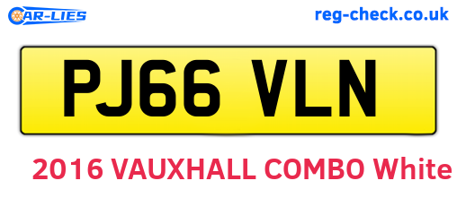 PJ66VLN are the vehicle registration plates.