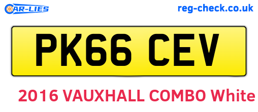 PK66CEV are the vehicle registration plates.