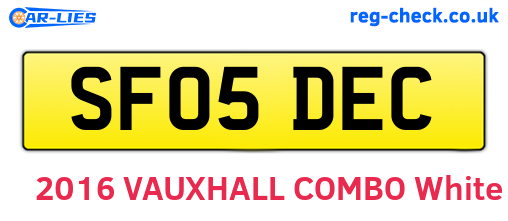 SF05DEC are the vehicle registration plates.