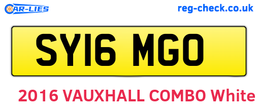 SY16MGO are the vehicle registration plates.