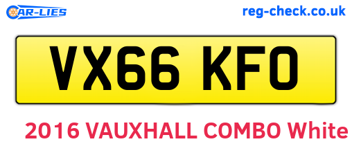 VX66KFO are the vehicle registration plates.