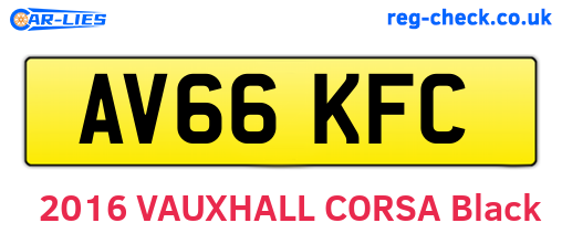 AV66KFC are the vehicle registration plates.