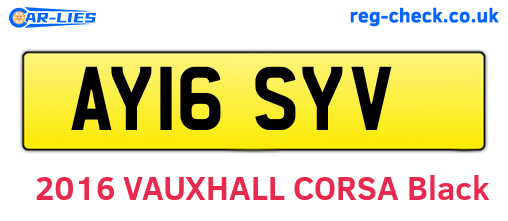 AY16SYV are the vehicle registration plates.