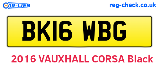 BK16WBG are the vehicle registration plates.