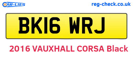 BK16WRJ are the vehicle registration plates.