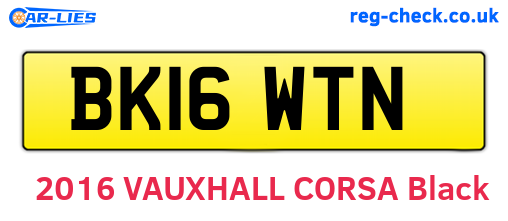 BK16WTN are the vehicle registration plates.