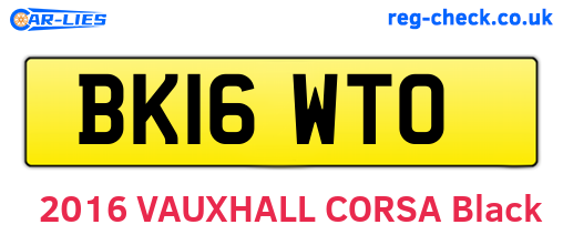 BK16WTO are the vehicle registration plates.