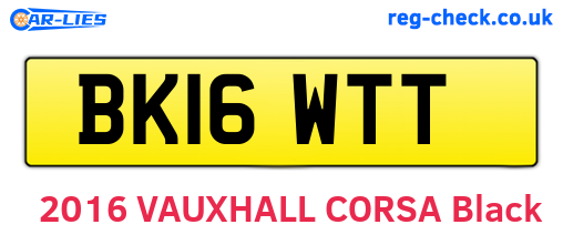 BK16WTT are the vehicle registration plates.