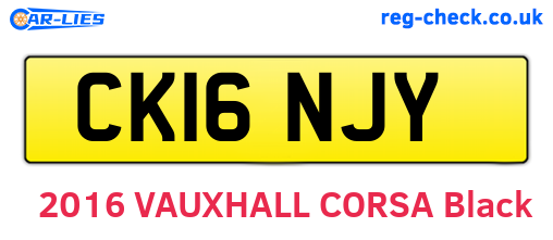 CK16NJY are the vehicle registration plates.