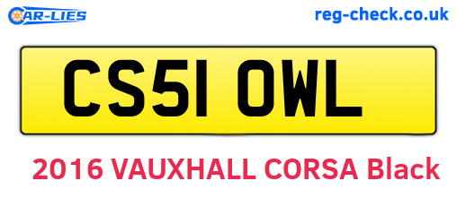 CS51OWL are the vehicle registration plates.