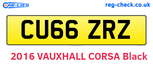 CU66ZRZ are the vehicle registration plates.