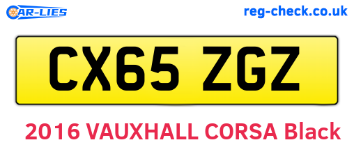 CX65ZGZ are the vehicle registration plates.