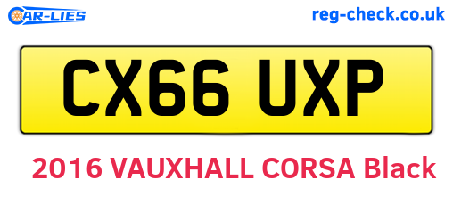 CX66UXP are the vehicle registration plates.