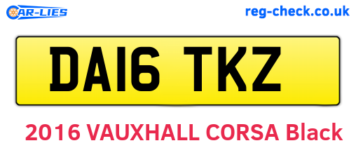 DA16TKZ are the vehicle registration plates.