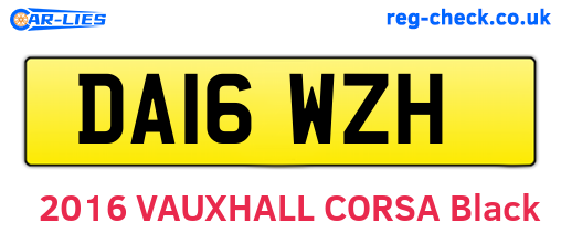 DA16WZH are the vehicle registration plates.