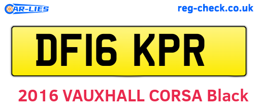 DF16KPR are the vehicle registration plates.