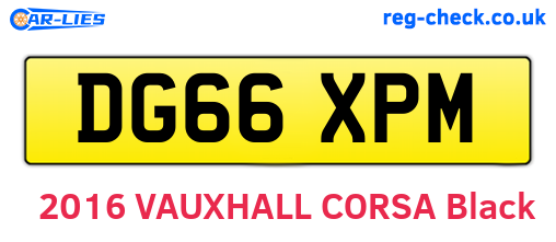 DG66XPM are the vehicle registration plates.