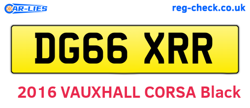 DG66XRR are the vehicle registration plates.
