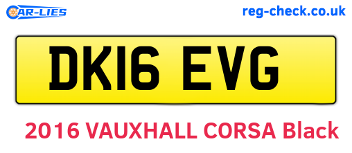 DK16EVG are the vehicle registration plates.