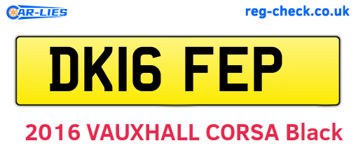 DK16FEP are the vehicle registration plates.