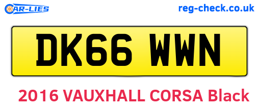 DK66WWN are the vehicle registration plates.