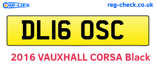 DL16OSC are the vehicle registration plates.
