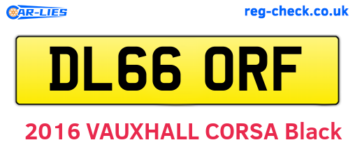 DL66ORF are the vehicle registration plates.