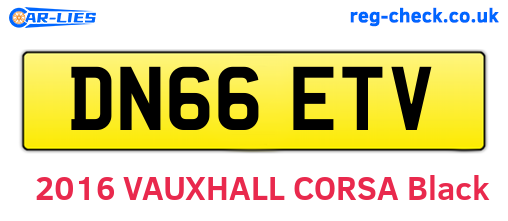 DN66ETV are the vehicle registration plates.