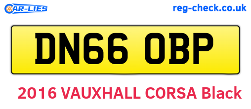 DN66OBP are the vehicle registration plates.