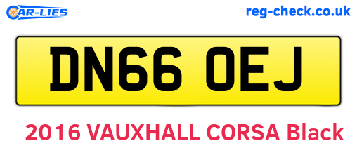 DN66OEJ are the vehicle registration plates.
