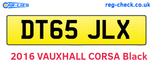 DT65JLX are the vehicle registration plates.