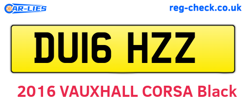DU16HZZ are the vehicle registration plates.