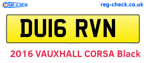 DU16RVN are the vehicle registration plates.