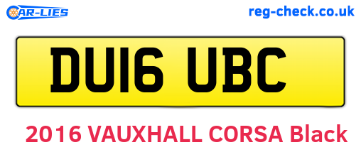 DU16UBC are the vehicle registration plates.