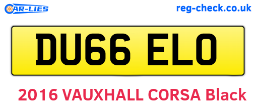 DU66ELO are the vehicle registration plates.