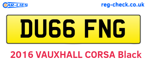 DU66FNG are the vehicle registration plates.