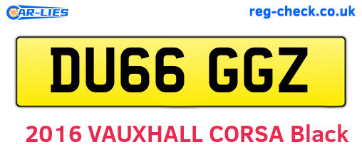DU66GGZ are the vehicle registration plates.
