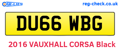 DU66WBG are the vehicle registration plates.