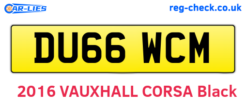 DU66WCM are the vehicle registration plates.