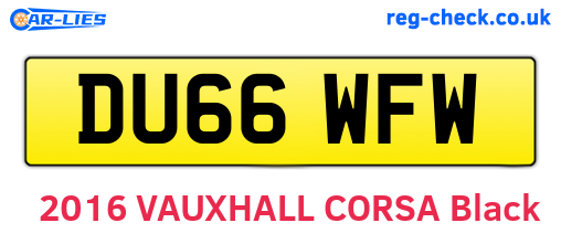 DU66WFW are the vehicle registration plates.
