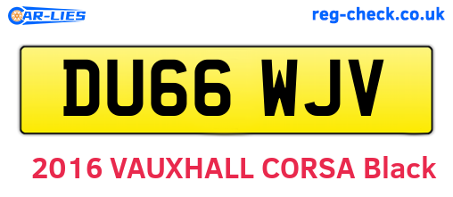 DU66WJV are the vehicle registration plates.