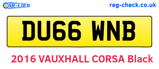 DU66WNB are the vehicle registration plates.