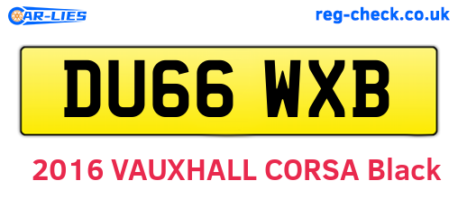DU66WXB are the vehicle registration plates.