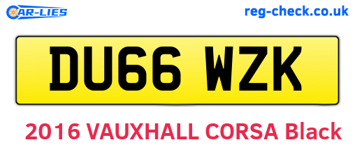 DU66WZK are the vehicle registration plates.