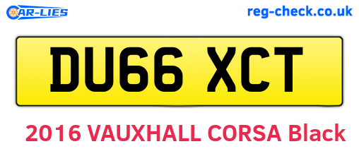 DU66XCT are the vehicle registration plates.