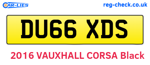 DU66XDS are the vehicle registration plates.